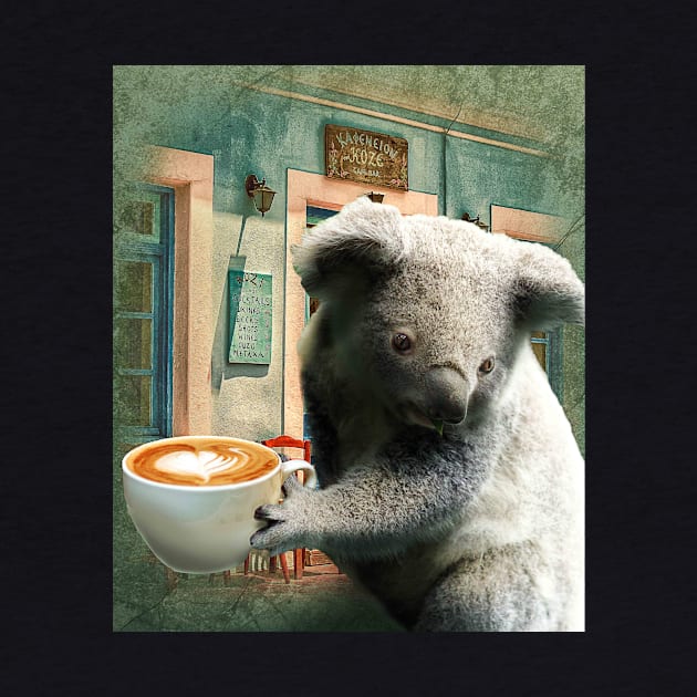 Self-Care Koala Drinking Coffee by Random Galaxy